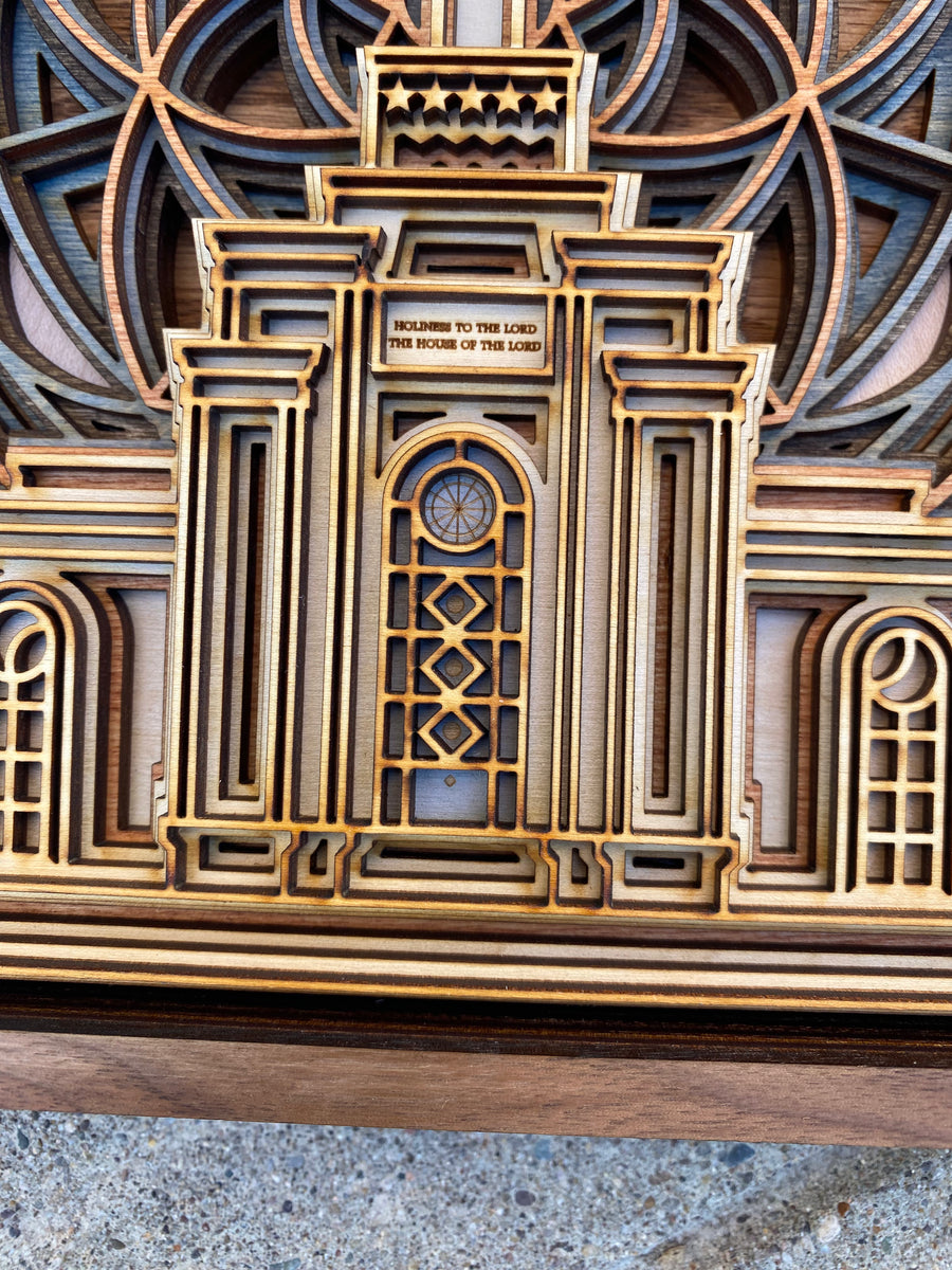 Albuquerque New Mexico Temple Layered Wood Plaque – W.K. Wilson