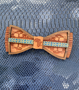 Alkebulan - African Design Wood Bow Tie