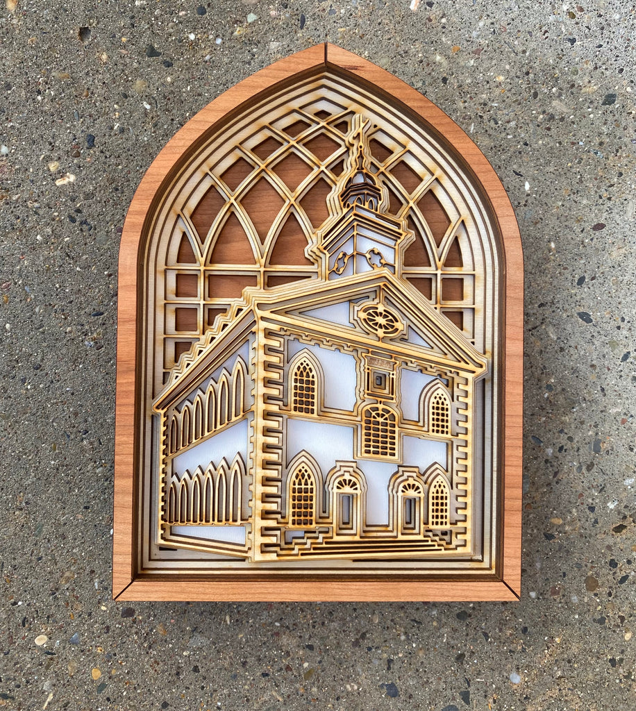 Kirtland Temple Layered Wood Plaque