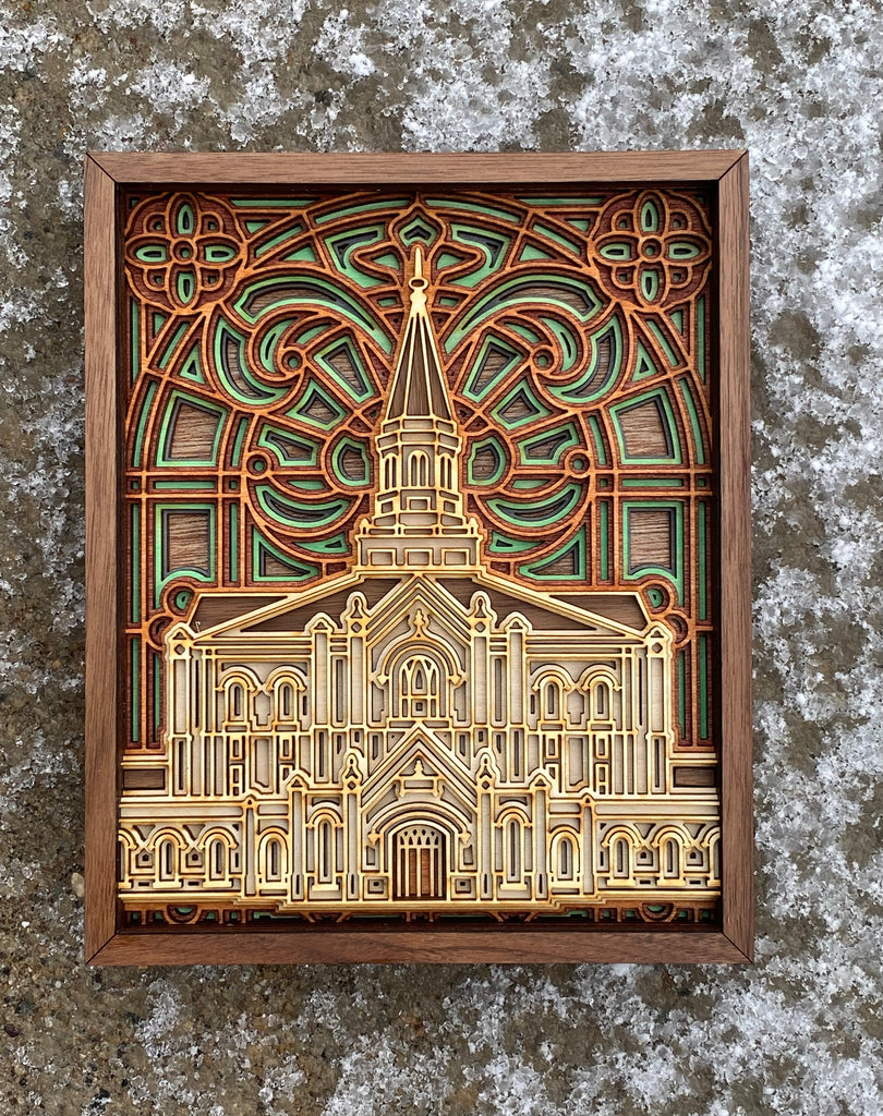 Taylorsville Utah Temple Layered Wood Plaque