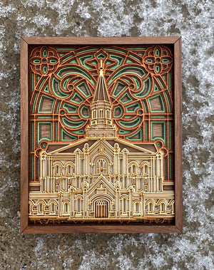 Taylorsville Utah Temple Layered Wood Plaque