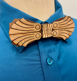Maurice - Butternut and Walnut Wood Art Deco Bow Tie