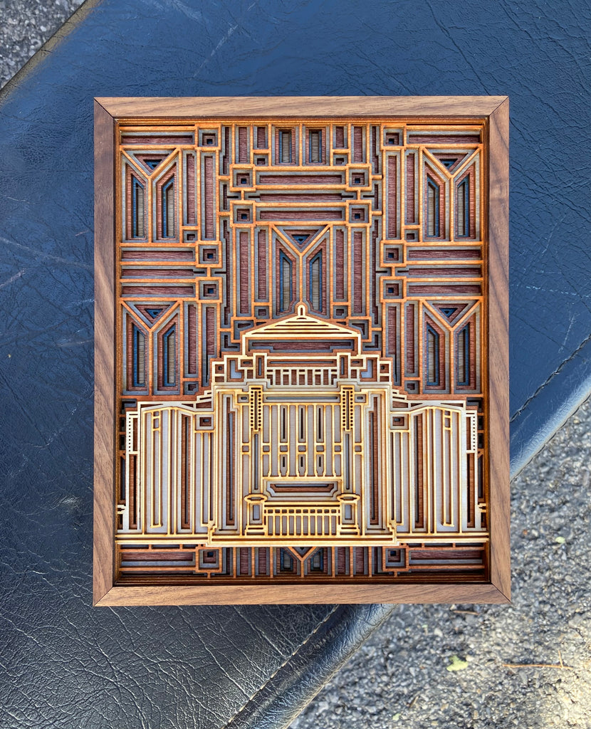 Cardston Alberta Temple Layered Wood Plaque