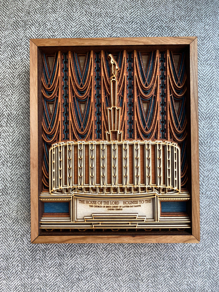 Ogden (old) Temple Layered Wood Plaque