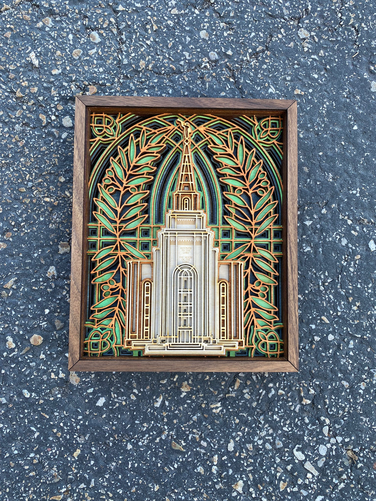 Kansas City Missouri Temple Layered Wood Plaque