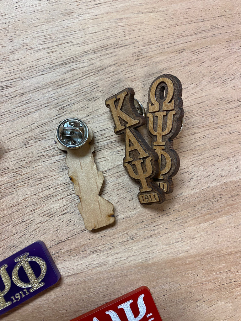 Lapel Pin - Tall Wooden