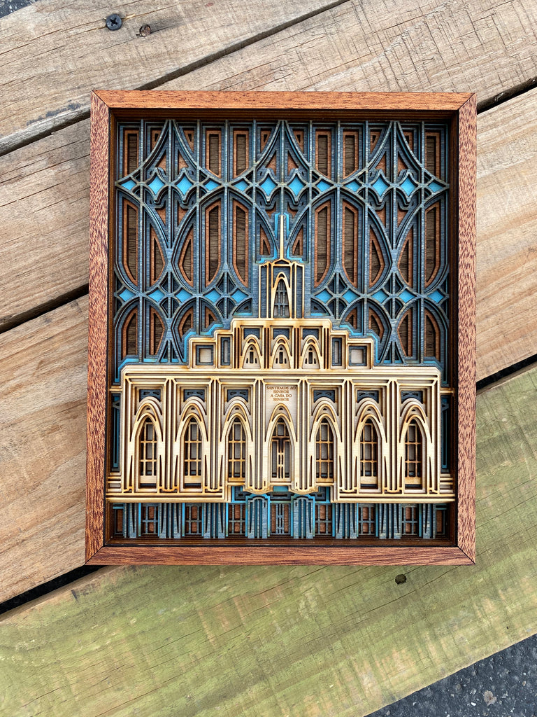 Brasilia Brasil Temple Layered Wood Plaque