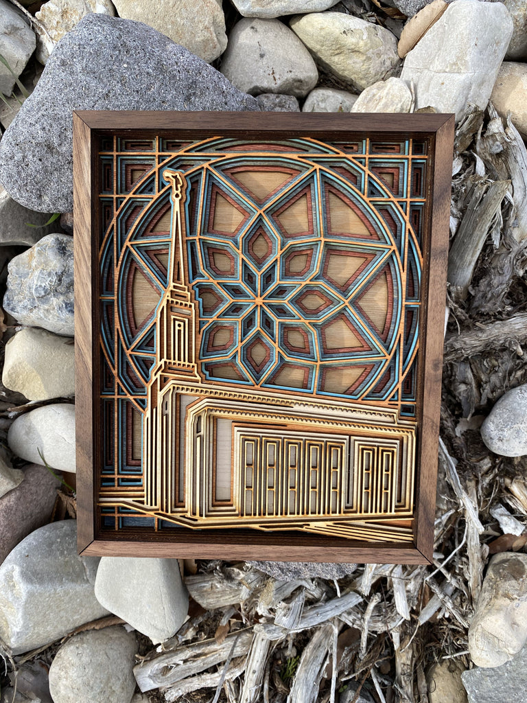 Lisbon Portugal Temple Layered Wood Plaque