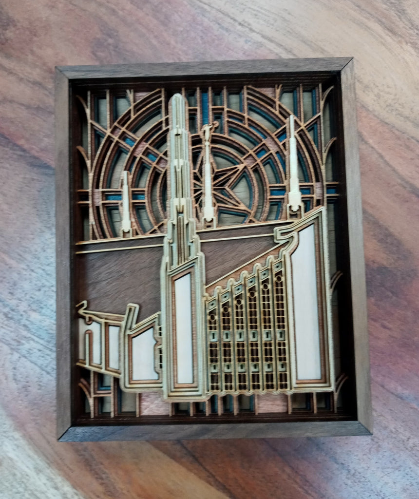Las Vegas Nevada Temple Layered Wood Plaque