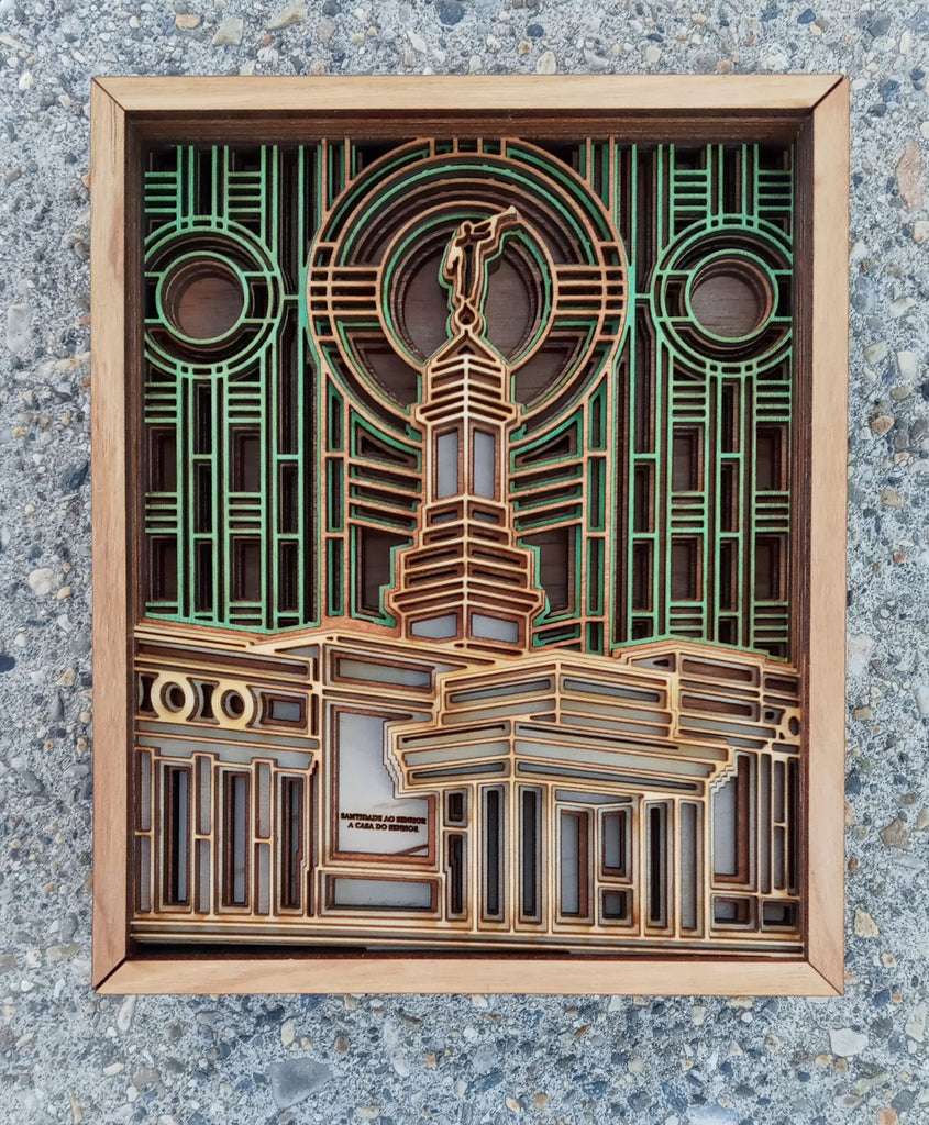 Porto Alegre Brazil Temple Layered Wood Plaque
