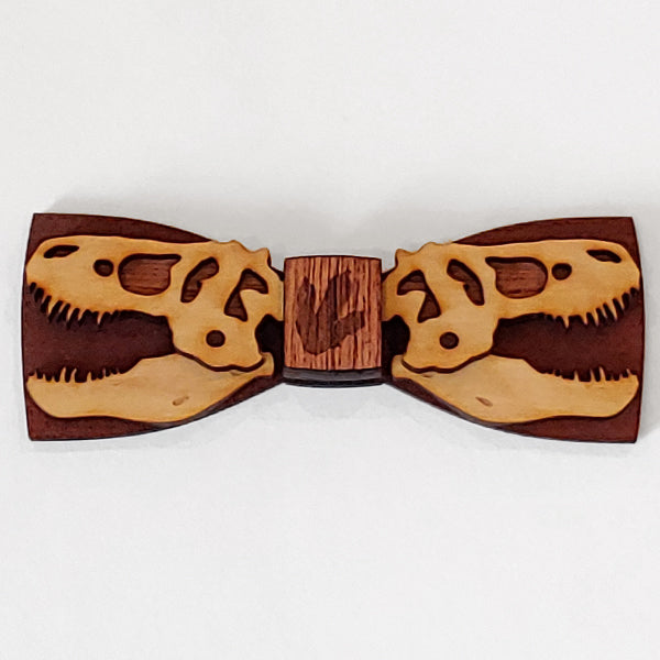Rex - Tyrannosaurus Skull Wood Bow Tie