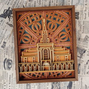 Bountiful Utah Temple Layered Wood Plaque