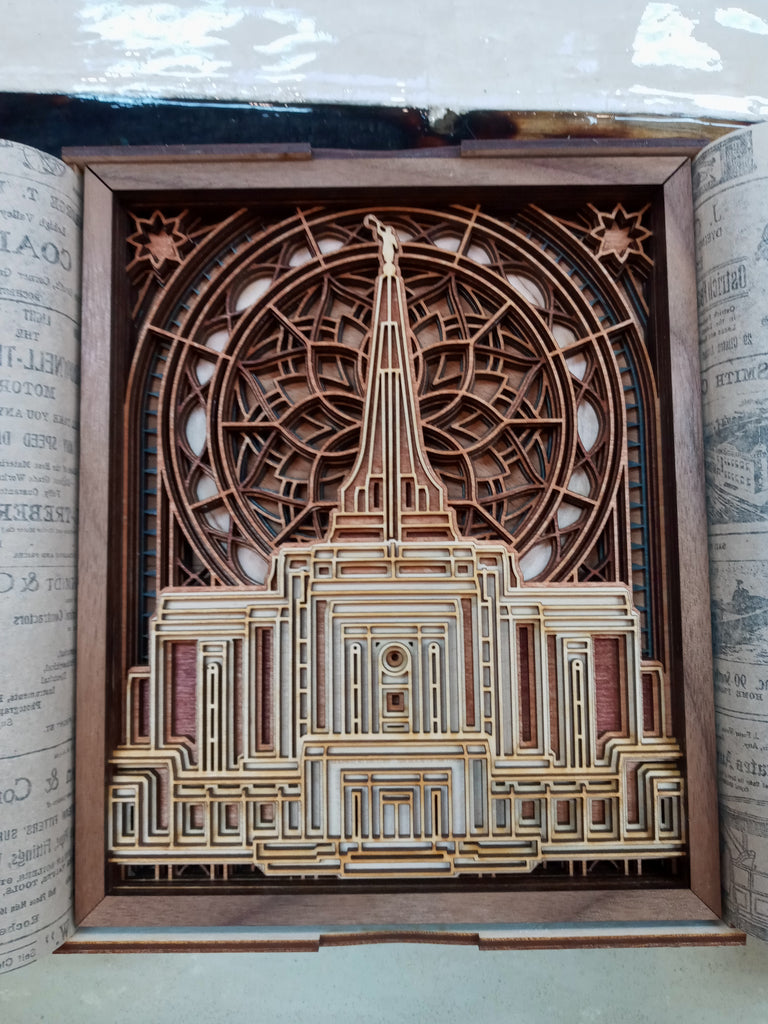 Gilbert Arizona Temple Layered Wood Plaque