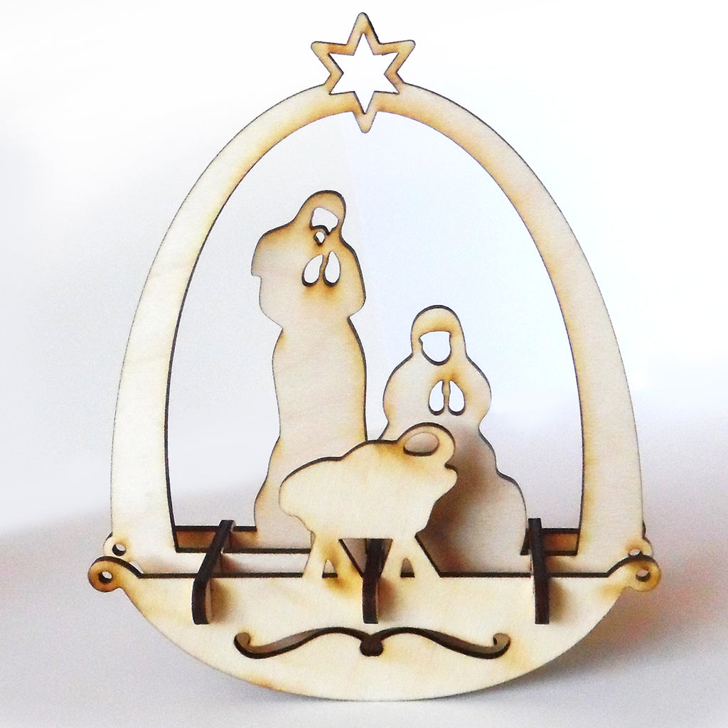 Wooden Christmas Nativity Puzzle Rocker