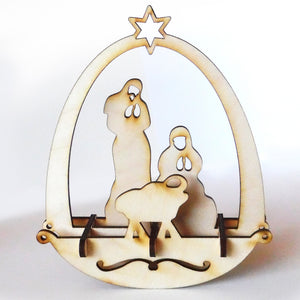 Wooden Christmas Nativity Puzzle Rocker