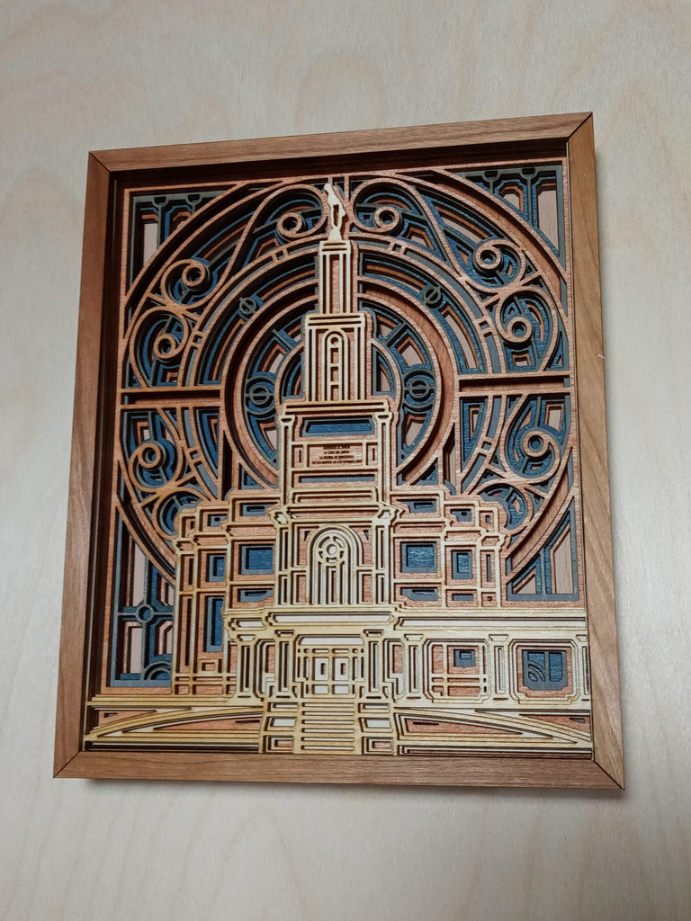 Santo Domingo Dominican Republic Temple Layered Wood Plaque