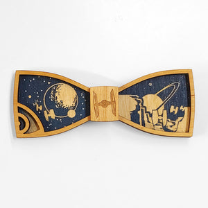 Tionne - Space Scene Wood Bow Tie
